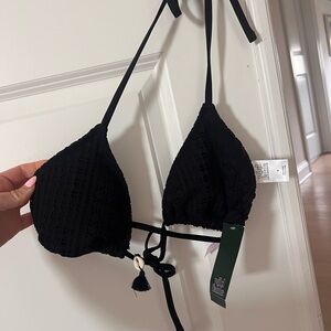 Wild Fable Black Crochet Bikini Top Small NWT